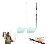 Lot de 2 flotteurs de pêche de nuit haute sensibilité pour cannes à pêche, indicateurs de pointe de poisson sur glace, équipement avec lumières LED et son, équipement étanche pour cannes à pêche