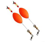 Lot de 2 flotteurs de pêche en EVA avec fil d'acier, parfaits pour la pêche au bar, à la truite de mer et d'autres espèces (rouge)