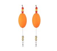 Lot de 2 flotteurs de pêche lestés avec émerillon pour la pêche en eau douce et en eau salée, flotteurs en mousse EVA, 20 cm de long, 17 g, orange/jaune (rouge)