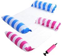 Lot de 2 flotteurs de piscine gonflables 4 en 1 - Selle de loisirs - Hamac flottant pour piscine - Hamac flottant gonflable inclinable pour adulte - Chaise flottante de plage et piscine