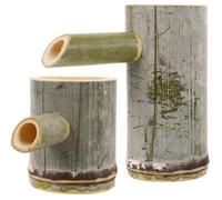 Lot de 2 fontaines en bambou pour jardin cascade zen extérieure pompe manuelle décoration terrasse style naturel