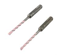 Lot de 2 forets à maçonnerie de 150 mm, alliage d'acier à pointe en carbure, tige carrée pour béton, brique et pierre, 6 mm