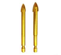Lot de 2 forets à tête cruciforme pour carrelage et verre, 681012 mm, en carbure cémenté avec 14 tiges hexagonales, conçus pour les applications difficiles (10 mm et 12 mm)