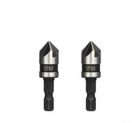 Lot de 2 forets coniques pour bois et métal 5 cannelures avec tige hexagonale 1/4 pour une coupe lisse de 90 degrés de 12, 16, 19 mm (12 mm)
