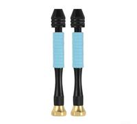 Lot de 2 forets manuels avec mandrin de 0,3 à 3,4 mm, manchon en caoutchouc antidérapant en alliage d'aluminium pour la fabrication de modèles en bois, plastique, bijoux, loisirs créatifs, bleu