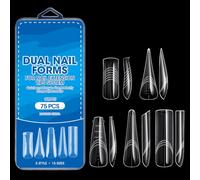Lot de 2 formes d'extension d'ongles de salon avec transparents | Lot de 75 pièces réutilisables, aide à l'exercice, routine de vanity
