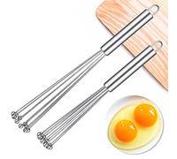 Lot de 2 fouets à boule en acier inoxydable - Batteur à œufs manuel - Fouet de cuisine pour cuisiner, mélanger, battre, mélanger (25,4 cm et 30,5 cm)