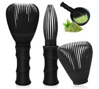 Lot de 2 fouets à matcha réutilisables 11,5 x 5,5 cm, brosse Chasen en polypropylène, facile à nettoyer, accessoire pour mélanger et préparer du thé à la main