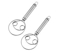 Lot de 2 fouets à pâte à pain, batteur à œufs en acier inoxydable, mélangeur manuel à double yeux pour mélanger les pâtes, la pâte à biscuits, le levain