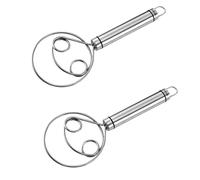 Lot de 2 fouets à pâte danois à double yeux en acier inoxydable 304 pour pâtisserie, levain, pizza