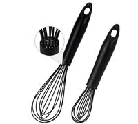 Lot de 2 fouets en silicone résistants à la chaleur pour ustensiles de cuisine antiadhésifs pour mélanger, fouetter, cuisiner, battre, mousser et mélanger, peuvent être suspendus (21,6 cm, 25,4 cm)
