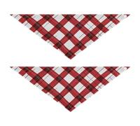 Lot de 2 foulards à carreaux pour chien Rouge Noir Buffalo Accessoires de mode pour festival Déguisement d'animaux de compagnie à différentes étapes 63,5 x 22,9 cm 20,3 cm