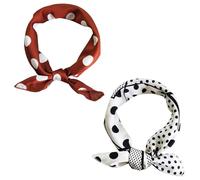 Lot de 2 foulards carrés d'automne pour cheveux - Accessoires quotidiens - Petites écharpes pour femme - Foulard carré pour cheveux - Motif à pois - Petites écharpes d'hiver pour femme