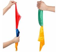 Lot de 2 foulards magiques à changement de couleur - Parfait pour la magie de rue, les fêtes et les spectacles pour enfants - Bleu, jaune, rouge, vert