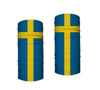Lot de 2 foulards multifonction avec motif drapeau de la Suède, cache-cou, cagoule, masque de plein air, cyclisme, randonnée, course à pied, pêche, protection solaire, tissu polyester doux absorbant