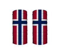 Lot de 2 foulards multifonctionnels avec drapeau de la Norvège, cache-cou, cagoule, masque de plein air, cyclisme, randonnée, course à pied, pêche, protection solaire, tissu polyester doux absorbant