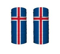 Lot de 2 foulards multifonctionnels avec drapeau de l'Islande - Cache-cou - Cagoule - Pour cyclisme, randonnée, course à pied, pêche, protection solaire - Tissu polyester doux absorbant l'humidité