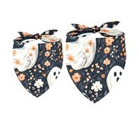 Lot de 2 foulards pour animaux domestiques, jolis fantômes, citrouille, lanterne, bandana élégant pour chien, pour garçons et filles, lot varié de vêtements respirants pour animaux de compagnie