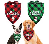 Lot de 2 Foulards pour Chien 43 * 43cm Bandana per Cani, Bandana Natalizia per Cane, Animali Costumi Domestici Papillon Bandana per Cani di Natale, Bandanas de Chien de Noël per Taglia Piccola Media