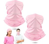 Lot de 2 foulards tubulaires multifonctions pour vélo - Thermique - Pour l'hiver - Rose, 45 x 24