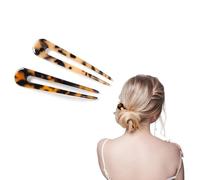 Lot de 2 fourchettes à cheveux françaises en forme de U - Épingles à cheveux en forme de écaille de tortue - Style français - 2 broches - Pour chignon - Accessoires de coiffure pour femmes et filles