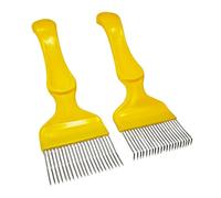 Lot de 2 fourchettes à miel, aiguille droite, aiguille incurvée, fourchette à miel, fourchette à miel, grattoir à miel, grattoir en nid d'abeille, fourchette d'ouverture de couvercle de ruche,