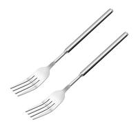 Lot de 2 fourchettes extensibles en acier inoxydable - Fourche télescopique - 63 cm de long - Fourchette rétractable - Fourchette à dessert - Barbecue - 22 à 63 cm