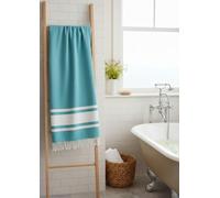 Lot de 2 Fouta de Plage XXL - Serviette Grande Taille- Drap de Bain Grande Taille Hammam, Sauna, Spa - Fouta Plage 100x200 cm - 100% Coton (Vert d'eau, Lot de 2)