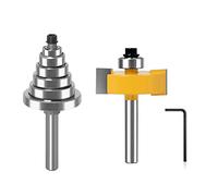 Lot de 2 fraises à rabbet avec 6 roulements à feuillure pour bois dur résineux et panneaux synthétiques