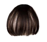 Lot de 2 franges synthétiques à clipser, franges françaises, franges aériennes avec branches, postiches for femmes, usage quotidien Hair Extensions(Brown black-B)