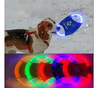 Lot de 2 frisbee lumineux LED pour dressage de chien, TPU non toxique en caoutchouc souple résistant au grincement et aux morsures, rechargeable et lumineux pour animaux de compagnie, jouet