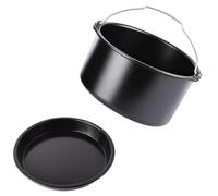 Lot de 2 friteuse à air chaud Moule à gâteau carré : 20,3 cm Friteuse en fer Moule à pâtisserie avec revêtement anti-adhésif, plaque de cuisson carrée en acier au carbone pour friteuse à air chaud
