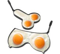 Lot de 2 friteuses à œufs amusantes avec poignée rétractable, anneau de cuisson en acier inoxydable, moule à frire anti-adhésif, anneau à omelette, outil de cuisine créatif pour la cuisine, muffins à
