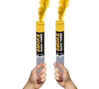 Lot de 2 Fumigènes à Main ± 120 Secondes Jaune - Déclenchement à Mèche - Fumigènes Colorés à Tenir en Main - Catégorie F1 - ZENDA CLUB®