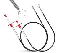 Lot de 2 Furet Deboucheur Canalisation,160 cm/60cm Furet Plomberie, Pinces à Griffes Flexibles, Tige Deboucheur Canalisation, Pince Télescopique pour Cuisine, Salle de Bain et égouts