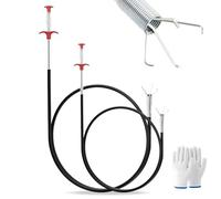 Lot de 2 Furet Deboucheur Canalisation, 200 cm/90cm Pinces à Griffes Flexibles, furet deboucheur canalisation, Tige Deboucheur Canalisation, Pince Télescopique pour Cuisine, Salle de Bain et égouts