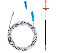 Lot de 2 Furet Deboucheur Canalisation Professionnel 10m & 1.4m Furet plomberie Deboucheur wc Déboucheur canalisation Deboucheur evier Sonde de Debouchage pour WC Evier Canalisation