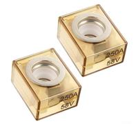 Lot de 2 fusibles terminaux 100-300 A - Fusible de batterie marine 58 V CC max étanche IP66 pour applications marines et camping-cars - Compatible avec goujons M8 (250 A)
