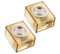 Lot de 2 fusibles terminaux 100-300 A - Fusible de batterie marine 58 V CC max étanche IP66 pour applications marines et camping-cars - Compatible avec goujons M8 (200 A)