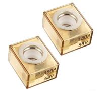 Lot de 2 fusibles terminaux 100-300 A - Fusible de batterie marine 58 V CC max étanche IP66 pour applications marines et camping-cars - Compatible avec goujons M8 (150 A)