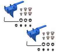 Lot de 2 gabarits de chevilles portables avec bloc de guidage de perçage, manchon en métal de 6/8/10 mm, outil de scie-cloche professionnel pour perçage précis du bois