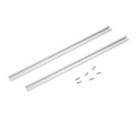 Lot de 2 gabarits de rail à onglet en alliage d'aluminium de 400 mm pour table de toupie, compatibles avec les boulons en T de 6,35 mm et 5/16", argent - pré-percés pour une installation facile avec