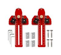 Lot de 2 gabarits fins pour scie à table, guides de scie à table étendus pour fentes de 1,9 cm x 0,9 cm et 0,6 cm x 0,9 cm pour des coupes précises du bois (rouge)