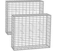 Lot de 2 Gabions à Pierres - 100 x 90 x 30 cm - Mailles 5x10cm - Fil 4mm - SONGMICS