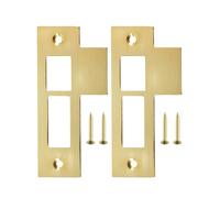 Lot de 2 gâches de porte à mortaise en laiton massif de 8,9 cm avec vis pour gâche à mortaise, remplace 312AB, gâche de rechange en laiton massif de 8,9 cm