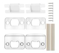 Lot de 2 gâches de porte en acier inoxydable avec cale d'espacement et boîte à poussière, kit de réparation standard pour trous surdimensionnés dans la maison et le bureau