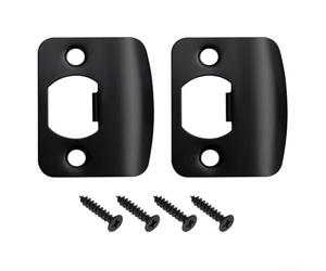 Lot de 2 gâches de porte en acier inoxydable, guide de renforcement réglable pour sécurité à domicile, plaque de loquet pour installation à faire soi-même, 2 jeux (coins arrondis)