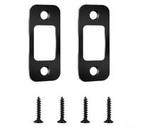Lot de 2 gâches en acier inoxydable pour pêne dormant avec vis centrales de porte en acier, verre, bois, métal, porte, 396 cm, distance noire