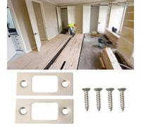 Lot de 2 gâches pour pêne dormant - Plaque arrière de porte en acier inoxydable pour plus de sécurité - Avec vis