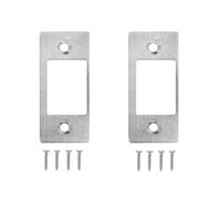 Lot de 2 gâches pour réparation de grands trous, gâche à bord étroit pour réparer les défauts d'alignement et le loquet de collage, renfort de serrure de porte en acier inoxydable, argenté (2 pièces